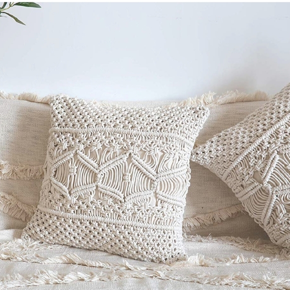 Urban Outfitters Throw Pillow Cover Macrame Case - Picture 3 of 8